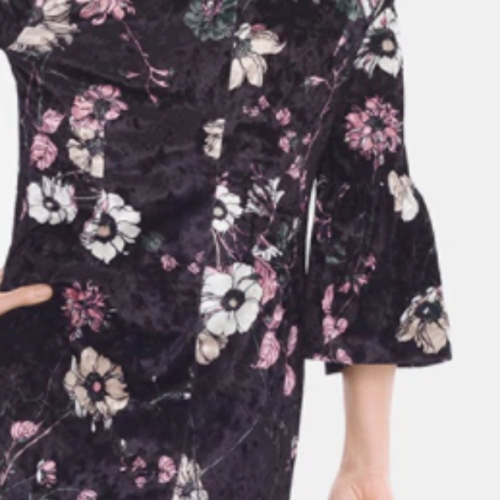 VELVET FLORAL DRESS - Picture 6 of 6